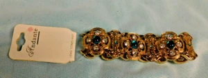 ANDANTE STRETCH ARMBAND VERZIERT ELEGANT GOLD CABOCHON SMARAGD KLAR KRISTALL NEU MIT ETIKETT - Bild 1 von 4