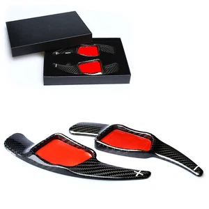 Black Carbon Fiber Steering Wheel Paddle Shifter For Audi A3 A4 A4L A5 S5 Q7 New - Picture 1 of 11