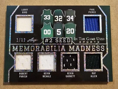 2022 Leaf In The Game Used Bird Maravich Malone Garnett Relic Card #'d 1/12 GOAT - Image 1 of 2