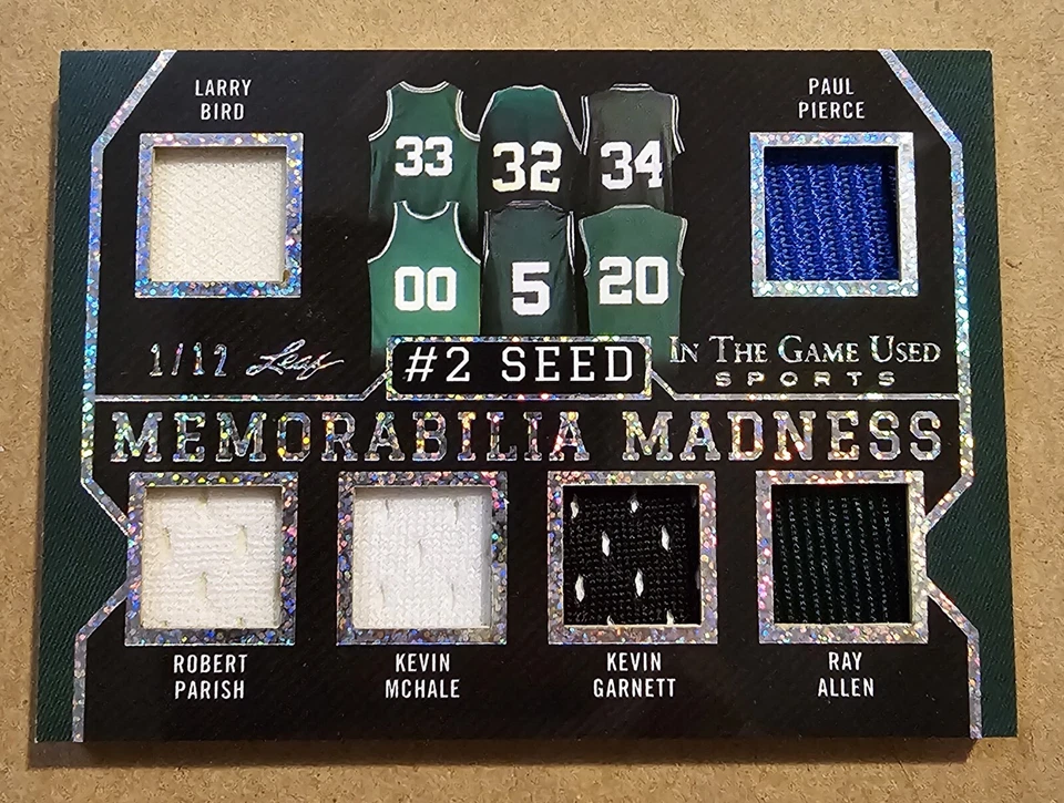 2022 Leaf In The Game Used Bird Maravich Malone Garnett Relic Card #'d 1/12 GOAT - Image 1 of 2