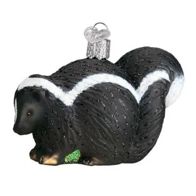 Old World Christmas SKUNK (12553) Glass Ornament w/OWC Box