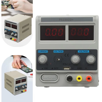 DC Labornetzgerät Regelbar Verstellbar Stromversorgung Stabilisiert Netzteil 15V - Bild 1 von 4