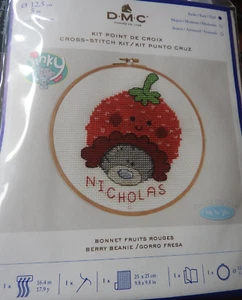"Berry Beanie" DMC Haube Früchte gezählt Kreuzstich Kit + Reifen 4,5" Durchmesser - Bild 1 von 3