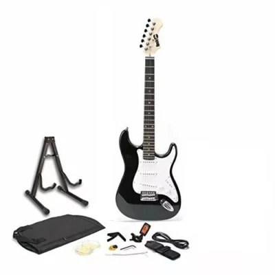 RockJam RJEG01 Chitarra elettrica grandezza naturale con Accesssori Nera - Image 1 of 4
