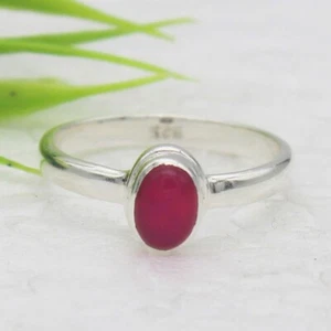 Silver Agate Ring 925 Sterling Gemstone Ring Handmade Jewelry Gift For Her - Picture 1 of 4