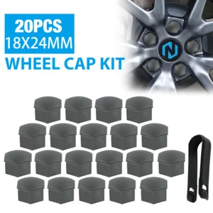 Cement Gray ABS Wheel Lug Nut Cap Covers Kit For Tesla Model 3 Model S - Picture 1 of 8