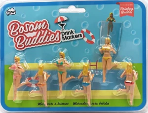 Original Bosom Buddies Glasmarker - 6er Set für Cocktails und Wein - Bild 1 von 6