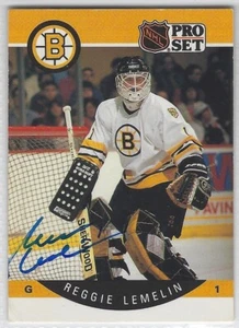 REJEAN LEMELIN SIGNED AUTO 1990-91 PRO SET #9 CARD BOSTON BRUINS - Picture 1 of 1