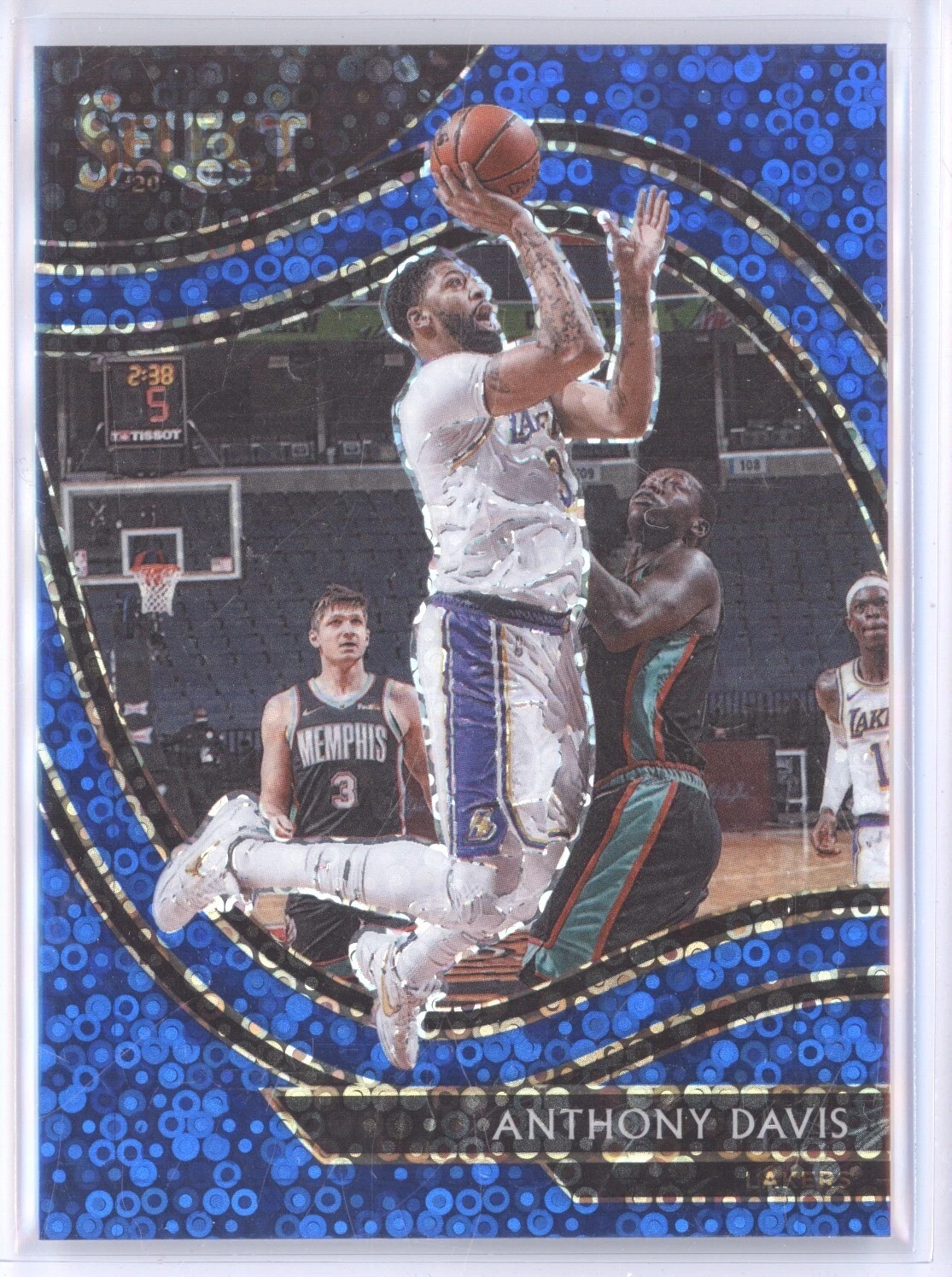 ANTHONY DAVIS 2020-21 PANINI SELECT #228 COURTSIDE BLUE FAST BREAK PRIZM 23/25