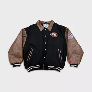 Vintage Pro Line San Francisco 49ers Starter Leather Jacket Mens XL NFL Football - Picture 1 of 13