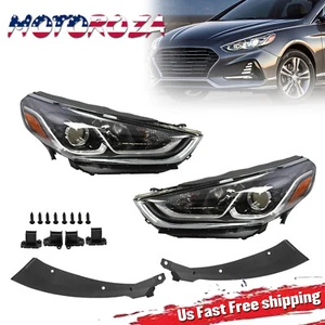 A Pair Halogen Headlight For 2018 2019 2020 Hyundai Sonata Left Right W/ Bulbs - Picture 1 of 11