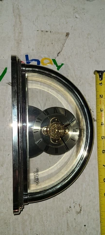 Very Rare - Verichron Quartz Mantel Clock with Skeleton Movement in Yellow Gold Cover