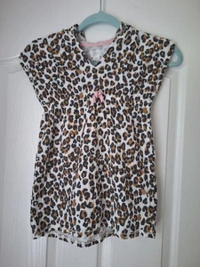 Mudpie Girls L 4/5t Leopard Print Dress Bathing Suit Cover Up 100%Cotton Muslim - Picture 1 of 7