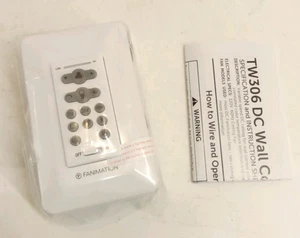 Fanimation TW306 16 Speed Reversing DC Fan and Light Wall Control Matte White - Picture 1 of 9