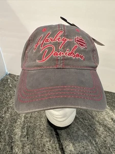 Rare Harley Davidson Gray Pink Womens Hat Euc Adj Strapback 2016 NWT - Imagen 1 de 8