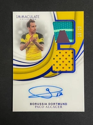Paco Alcacer 2018-19 Panini Immaculate /25 Dual Patch Auto #DA-PA - Image 1 of 2