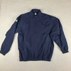 Foot Joy Pull Over Mens Medium Navy Blue Quarter Zip Sweater Windbreaker Rain - Picture 1 of 13