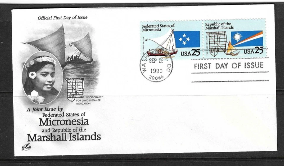 USA SC # 2507a Micronesia , Marshall Islands FDC. Artcraft Cachet - Image 1 of 1