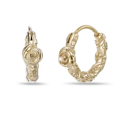 Pendientes de aro con bisagras de acero inoxidable enchapados en iones de oro amarillo para hombre joyería regalo Foto 1 de 4