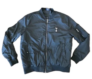 Vintage Rare Tottenham Hotspur England Black Bomber Jacket Coat Size XL Sports - Bild 1 von 11