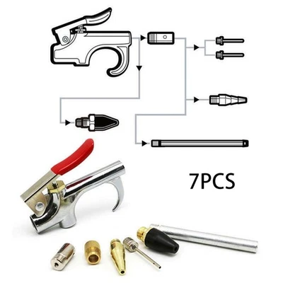 Kit d'accessoires pour compresseur d'air 7 pièces outil soufflage 1/4 pouce NPT - Photo 1/4