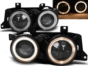 Scheinwerfer für BMW E32 E34 Angel Eyes Schwarz LHD RHD - Bild 1 von 1