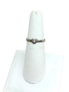 Anillo Tiffany & Co. Plata .925 Corazón Diamante | Talla 5.5 | 1.7g - Imagen 1 de 5