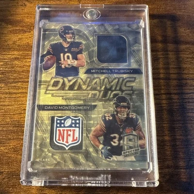2020 Spectra Mitchell Trubisky - David Montgomery Gold Dynamic Duos 1/1 - Image 1 of 4