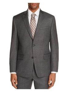 MICHAEL KORS Mens Sharkskin Gray Single Breasted Classic Wool Blend Blazer 42L - Picture 1 of 6
