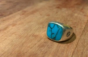 David Yurman Sterling Silver 925 Turquoise Ring - 18mm X 18mm - Size 11 - Picture 1 of 5