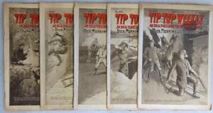 Tip Top lot hebdomadaire/série de 5 - #804-808 - 1911 - Merriwell - roman Dime
