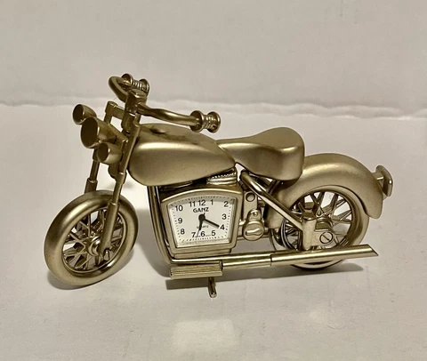 Miniature Ganz Quartz Motor Cycle (Harley Style) Desk Clock vintage Cover