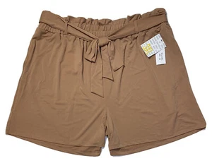 LuLaRoe Ella Paper Bag Shorts - einfarbig hellbraun / hellbraun - Größe 3XL - #4071 - Bild 1 von 3