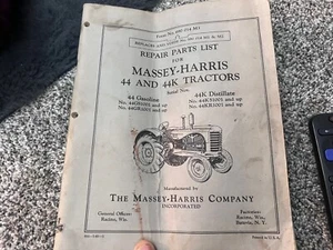 Massey-Harris repair parts list for 44, 44K Tractors No. 690 014M3 - Picture 1 of 6