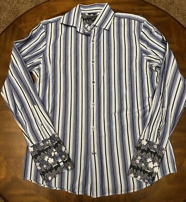 Banana Republic Mens Long Sleeve Button Shirt Large 16-16.5 French Cuff Blue - Image 1 of 4