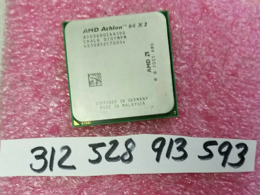 AMD Athlon 64 X2 3600 ADO3600IAA5DD 1.9GHz 1GHz 2x512KB Cache Socket AM2 CPU - Image 1 of 1