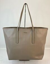 Furla Gray Textured Leather Shoulder Tote Handbag