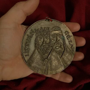 1973 Ungarn Istvan König Geza Esztergom Antik Kunst Borsos Bronze Medaille Plakette - Bild 1 von 11
