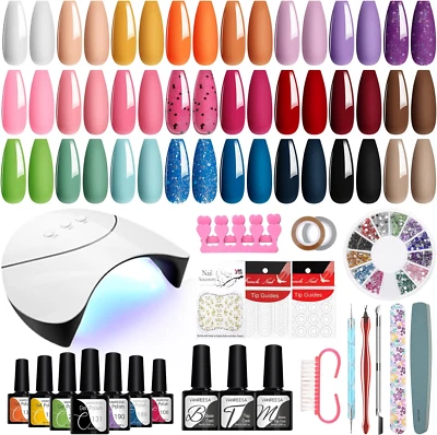 VANREESA Gel Nail Polish Set with Lamp Starter Kit 24 Colours Gel Nail Kit with