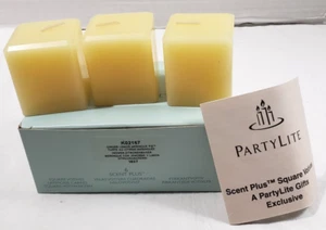 Partylite Scent Plus Square Votives Ginger Lemon Meringue Pie -3 candles K02167 - Picture 1 of 13