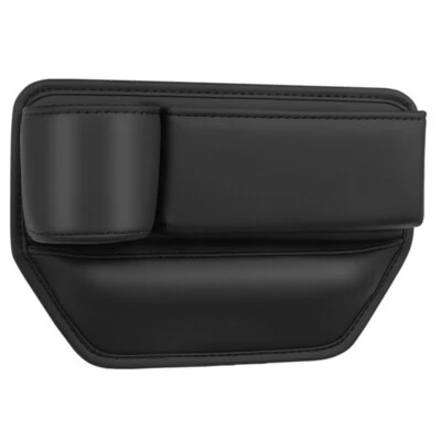 Leather Car Seat Gap Organizer Console Side Pocket Storage Box W/Bottle Holder - Image 1 of 4