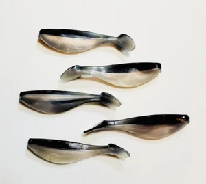  Paddle Tail Shad 2" - 10- Pack- Sexy Shad - Paddle Tail Swim Bait Black Silver - Picture 1 of 2