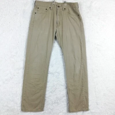 Pantalones de mezclilla Levi's para hombre 505 calce regular pierna recta marrón tostado lengüeta blanca 32x32 Foto 1 de 4