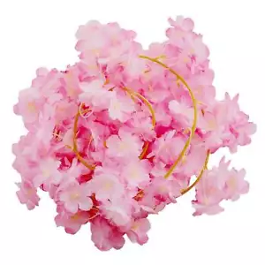 6 ft LED Pink Artificial Cherry Blossom Garland Fairy Lights Wedding Decorations - Picture 1 of 9