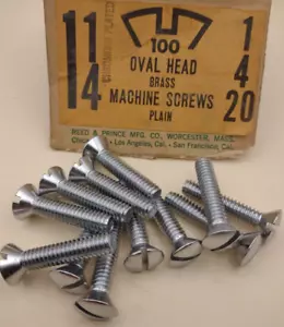 Viti a macchina 1/4"-20x 1-1/4" testa ovale scanalata ottone cromato confezione da 12 NOS CBMS49 - Foto 1 di 2