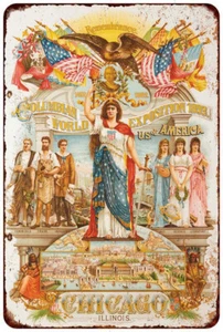  1893 World's Columbian Exposition Chicago reproduction metal sign 8 x 12 - Picture 1 of 1
