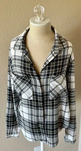 Camisa BELLA DAHL ANTHROPOLOGIE Tejida a Cuadros Doble Bolsillo Botón Frontal XS - Imagen 1 de 8