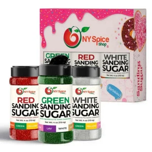 NY CANDY SHOP Sanding Sugar - Sugar Sprinkles - Sparkling Sugar - Pack of 3 4oz - Picture 1 of 9