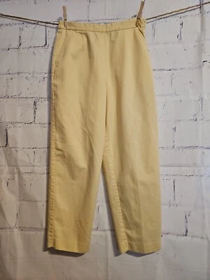 Talbots Petite Yellow Chino Pants size 10 Side Zip Stretch Waist 27" Inseam - Image 1 of 4