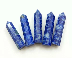 Lote de 5 piezas de lápiz de punta facetada natural lapislázuli de 63,25 quilates gemas sueltas - Imagen 1 de 6